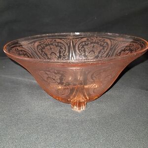 Vintage Hazel Atlas Royal Lace Depression Glass pink centerpiece bowl